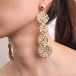 Spiral Alloy Dangle Statement Earrings